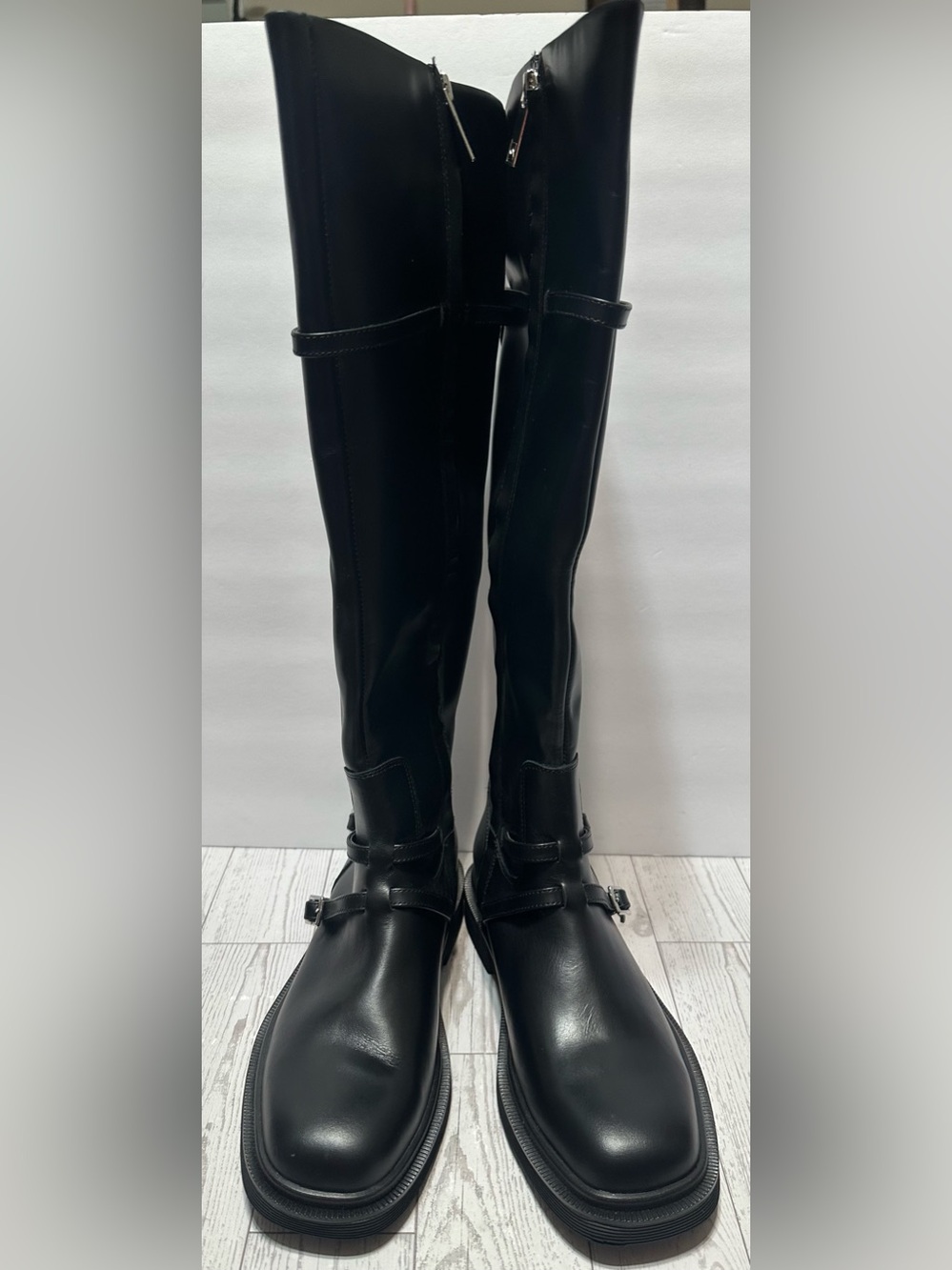 NWT - Sarto by Franco Sarto ‘Ainsley’ Leather Tall Riding Boots, Black, Sz 6